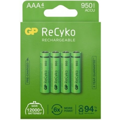 GP ReCyko AAA/LR3 950 mah Uppladdningsbart Batteri 4-pack